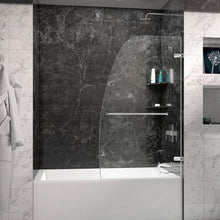 Load image into Gallery viewer, Chrome Aqua Uno 34.31" W x 58" H Pivot Frameless Tub Door with Clearmax Technology (SB621)