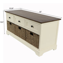 Load image into Gallery viewer, Ardina Drawer Storage Bench White/Brown