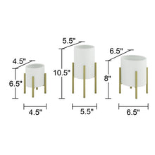 Load image into Gallery viewer, White Bartlow 3-Piece Metal Pot Planter *AS IS #827HW