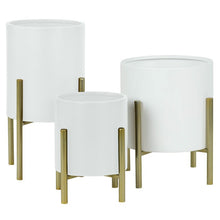 Load image into Gallery viewer, White Bartlow 3-Piece Metal Pot Planter *AS IS #827HW