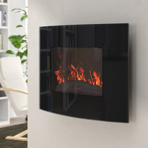 Bartow Curved Wall Mounted Electric Fireplace #AD83