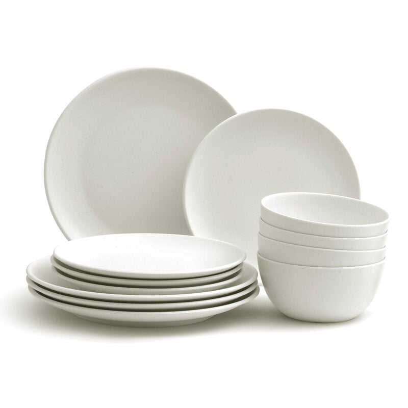 Bryce 12 Piece Melamine Dinnerware Set, Service for 4 MRM3623 Salvage & Co Fishers