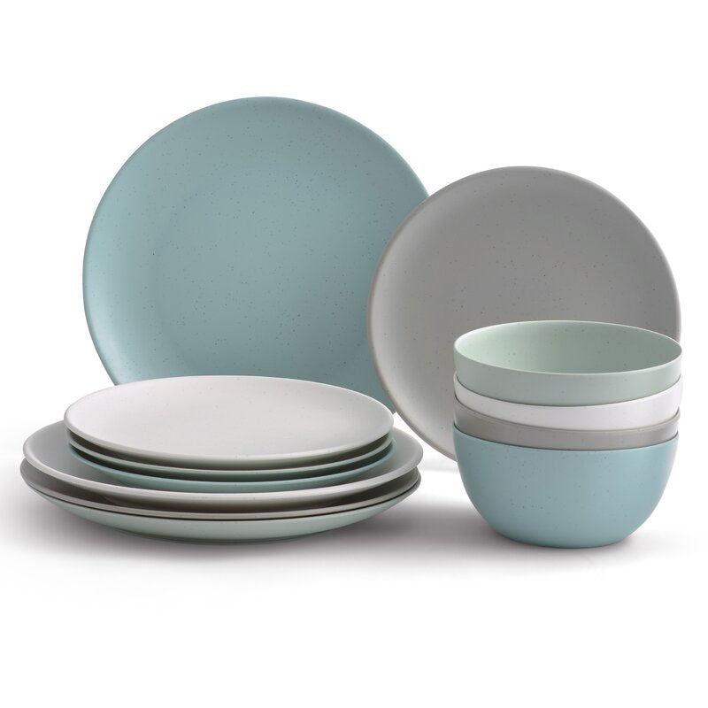 Bryce 12 Piece Melamine Dinnerware Set, Service for 4 Salvage & Co Fishers