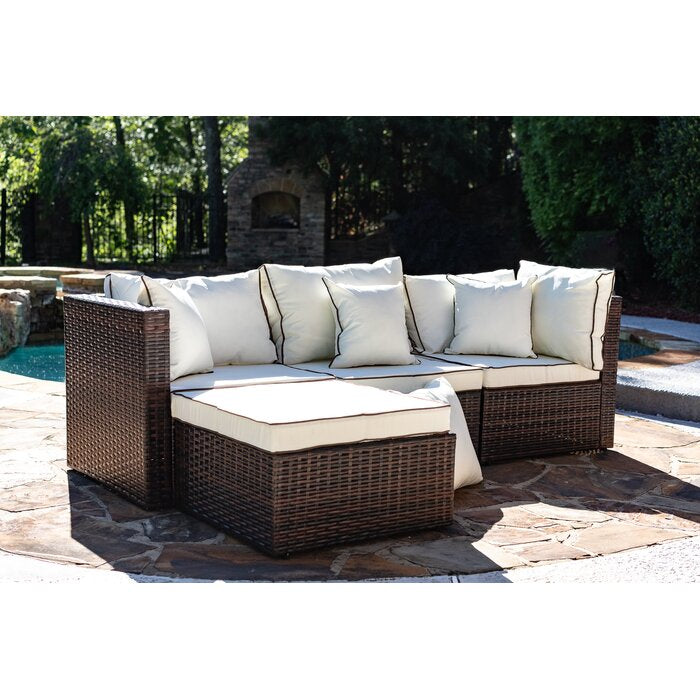 Burruss 84.5 Wide Outdoor Reversible Patio Sectional with Cushions Salvage Co Fishers