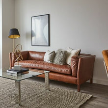 Load image into Gallery viewer, Chappell Genuine Leather 82.28" Pillow Top Arm Sofa Brown