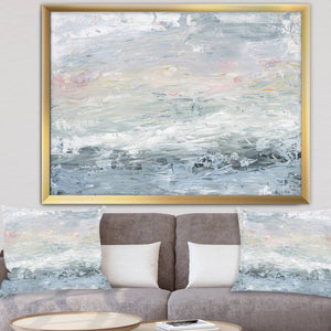 'Gray Abstract Watercolor II' Contemporary Framed Art Print, 46" x 36"
