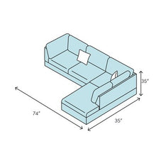 Load image into Gallery viewer, Dobbin 74" Modular Sofa and Chaise (Ottoman not included)