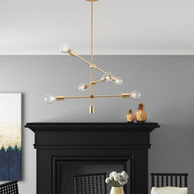 Load image into Gallery viewer, Dycus 6 - Light Sputnik Modern Linear Chandelier #1248HW