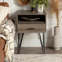 Load image into Gallery viewer, End Table with Storage Gray *AS IS #1809HW