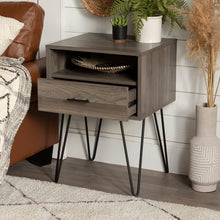 Load image into Gallery viewer, End Table with Storage Gray *AS IS #1809HW