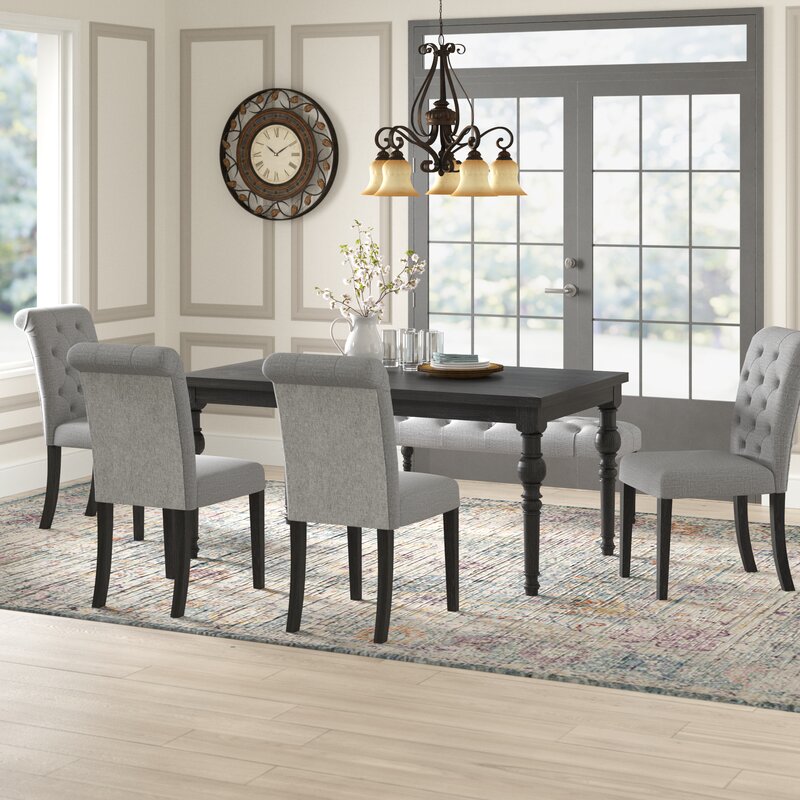 Evelin solid wood dining set charlton home chair store