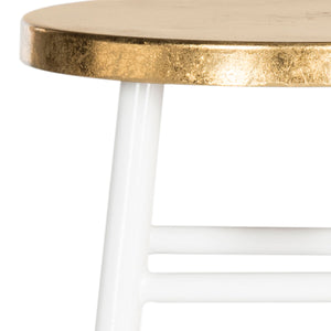 Emery 24 in. Dipped Gold Leaf Counter Stool in White Set of 2 #1332HW - 2 Separate Boxes