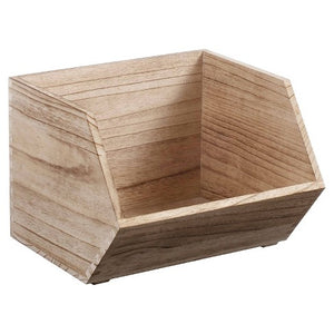 (3) Stackable Wooden Storage Bins #9453