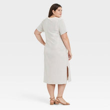 Load image into Gallery viewer, Women's Short Sleeve Rib Knit T-Shirt Dress