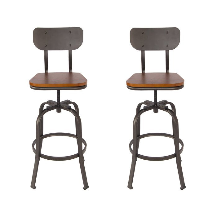 Garon Swivel Adjustable Height Bar Stool Set of 2 SB895