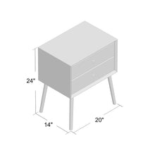 Load image into Gallery viewer, Caramel Gertz 24'' Tall 2 - Drawer Solid Wood Nightstand