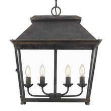 Load image into Gallery viewer, Antique Black Iron Halesworth 4 - Light Lantern Geometric Chandelier (SB1161)