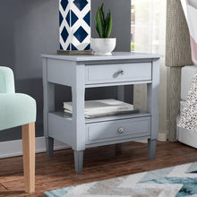 Load image into Gallery viewer, Gray 2 - Drawer Solid Wood Nightstand (392MM)