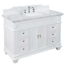 Load image into Gallery viewer, Elizabeth 48-inch White Vanity with Carrara Marble Top 908CDR