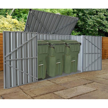 Load image into Gallery viewer, Lean To Garbage 7 ft. W x 3 ft. D Metal Horizontal Storage Shed 3476RR