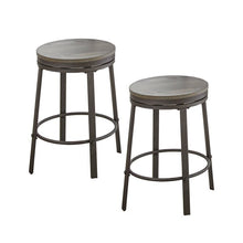 Load image into Gallery viewer, Leka Swivel 24&quot; Counter Stool (Set of 2) Gray/Brown 3331RR

