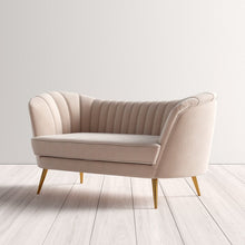 Load image into Gallery viewer, Lilo Velvet Cream 65" Round Arm Loveseat