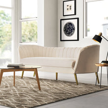 Load image into Gallery viewer, Lilo Velvet 88" Flared Arm Sofa Cream