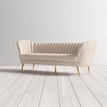 Load image into Gallery viewer, Lilo Velvet 88" Flared Arm Sofa Cream