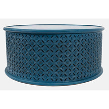 Load image into Gallery viewer, Lorraine Solid Wood Drum Coffee Table Blue