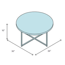Load image into Gallery viewer, Lorraine Solid Wood Drum Coffee Table Blue