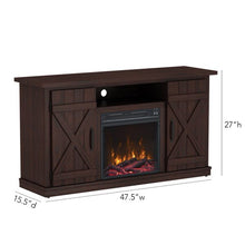 Load image into Gallery viewer, Lorraine TV Stand for TVs up to 55" with Electric Fireplace Espresso(2598RR)