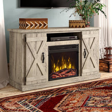 Load image into Gallery viewer, Lorraine Ashland Pine TV Stand for TVs up to 55" with Electric Fireplace Included (SB1433)