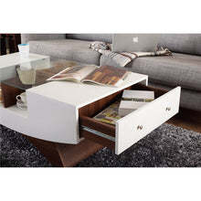 Load image into Gallery viewer, Madilynn White Trestle Coffee Table with Storage (SB1338)