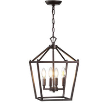 Load image into Gallery viewer, Maggiemae 4 - Light Lantern Geometric Chandelier Oil Rubbed Bronze #1278HW