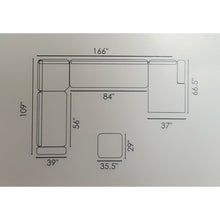Load image into Gallery viewer, Makah 166" Wide Microfiber/Microsuede Left Hand Facing Modular Sectional with Ottoman 7332RR-OB