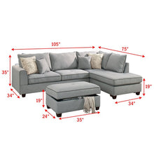 Load image into Gallery viewer, Malta Reversible Sectional with Ottoman (254MM)(3 BOXES)