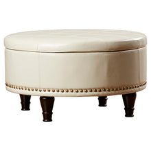 Load image into Gallery viewer, Manford Storage Ottoman Cream