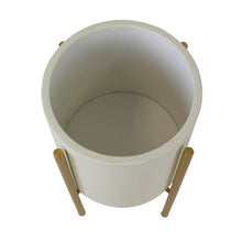 Load image into Gallery viewer, Beige Manhasset 2-Piece Metal Pot Planter Set *AS IS #890HW
