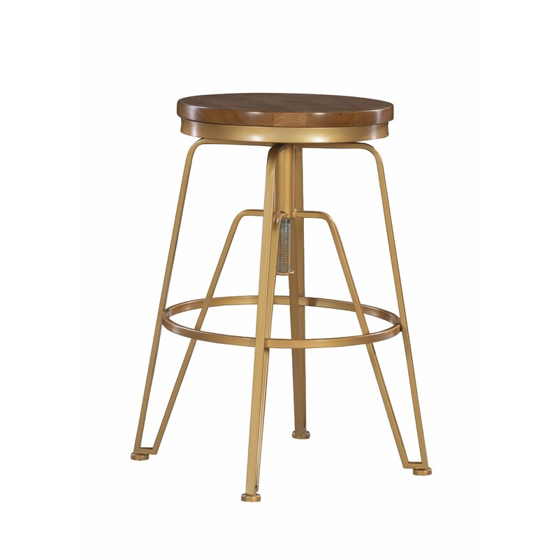 Maureen swivel solid wood 2025 adjustable height bar stool
