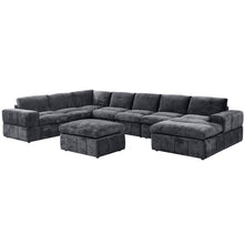 Load image into Gallery viewer, Medved 160" Left Hand Facing Modular Sectional with Ottoman Dark Gray AS IS