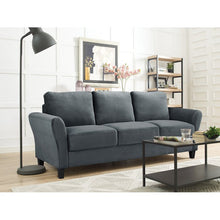 Load image into Gallery viewer, Celestia Microfiber / Microsuede 78.75" Flared Arm Sofa Dark Gray #906HW