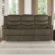 Load image into Gallery viewer, Chorley Microfiber/Microsuede Reclining 81" Pillow Top Arm Sofa Brown AS IS