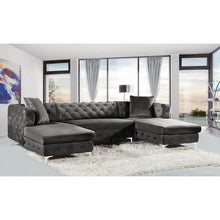 Load image into Gallery viewer, Miranda 127" Velvet Reversible Sectional Gray (3527RR-3 Boxes)
