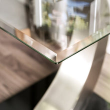 Load image into Gallery viewer, Natalia C End Table Chrome/Black Base/Glass Top ( AP581 )