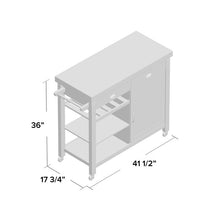 Load image into Gallery viewer, Nathaly Kitchen Cart with Wood Top White #1825HW