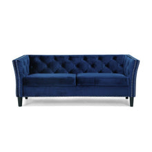 Load image into Gallery viewer, Blue Odessa Contemporary Velvet Sofa (353MM)