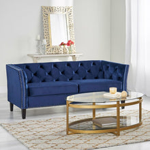 Load image into Gallery viewer, Blue Odessa Contemporary Velvet Sofa (353MM)