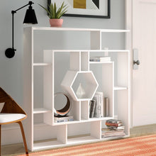Load image into Gallery viewer, White Okane 53" H x 53" W Geometric Bookcase (SB1514)