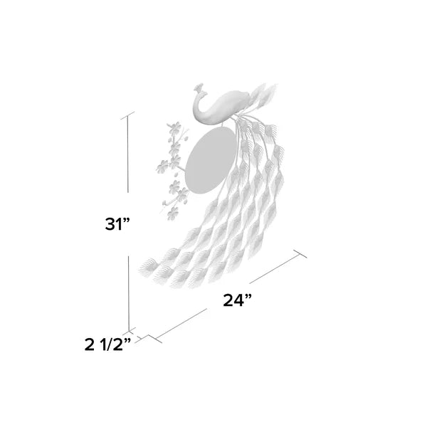 Oversized Shala Peacock Wall Clock Salvage & Co Fishers