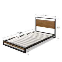 Load image into Gallery viewer, Pauletta Low Profile Platform Bed Twin Walnut (2787RR)